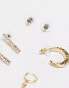 ALDO stackable earring multipack in gold