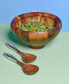 Фото #6 товара Nambe Yaro 3 Piece Wood Salad Bowl with Servers