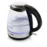Электрический чайник Domo Elektro DO9218WK - 1.2 л - 2200 Вт - Черный - Серебристый - Стекло - Нержавеющая сталь - Индикатор уровня воды - Фильтр