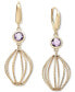 ფოტო #1 პროდუქტის Amethyst Bezel Chandelier Drop Earrings (1-5/8 ct. t.w.) in 14k Gold-Plated Sterling Silver