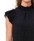 Women's Ruffled Flutter Sleeve Mock Neck Blouse