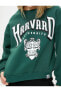 Harvard Sweatshirt Lisanslı Baskılı Uzun Kollu Bisiklet Yaka Pamuklu