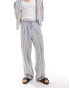 Reclaimed Vintage striped pull on trouser in blue stripe