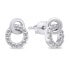 Decent silver earrings with zircons EA779W