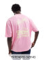 ASOS DESIGN oversized t-shirt in pink with retro car back print