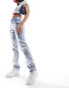 Only Jaci denim coated straight jeans in silver