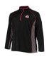 ფოტო #4 პროდუქტის Men's Black Ohio State Buckeyes Big and Tall Textured Raglan Quarter-Zip Jacket