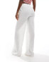 In The Style linen mix wide leg drawstring trousers in white Белый, 38 - фото #5