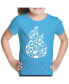 ფოტო #1 პროდუქტის Music Notes Guitar - Girl's Child Word Art T-Shirt