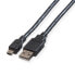 Фото #1 товара ROLINE USB 2.0 Cable - Type A - 5-Pin Mini 0.8 m - 0.8 m - Mini-USB B - USB A - USB 2.0 - Male/Male - Black