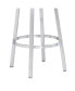 Фото #9 товара Madrid 30" Bar Height Swivel Gray Artificial leather and Brushed Stainless Steel Bar Stool
