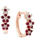 ფოტო #2 პროდუქტის Ruby (3/8 ct. t.w.) & Diamond (1/8 ct. t.w.) Small Hoop Earrings in 14k Rose Gold ( Also in Sapphire)