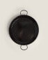 Steel paella pan with handles