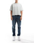 Фото #1 товара ONLY & SONS Yoke tapered fit jeans in dark blue wash