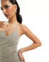 Фото #6 товара Vesper exclusive asymmetric one shoulder bodycon maxi dress in stone