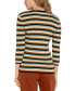 ფოტო #2 პროდუქტის Liverpool Women's Striped 3/4-Sleeve V-Neck Sweater