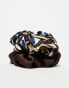 & Other Stories hair scrunchie 2-pack in brown and animal print