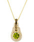 Фото #1 товара Le Vian green Apple Peridot (1-7/8 ct. t.w.) & Diamond (1/2 ct. t.w.) Halo 18" Pendant Necklace in 14k Gold