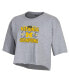 ფოტო #2 პროდუქტის Women's Gray Michigan Wolverines College Football Playoff 2023 National Champions Boyfriend Crop T-shirt