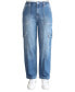ფოტო #1 პროდუქტის Crave Fame Juniors' High-Rise Heavy Stitch Cargo Jeans