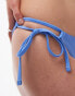 Topshop mix and match side tie bikini bottom in marine BLAU, 40 - фото #3