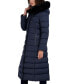 Womens Maxi Shine Bibbed Faux-Fur-Trimmed Hooded Puffer Coat