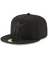 Фото #1 товара Men's Black Florida Marlins Throwback Primary Logo Basic 59Fifty Fitted Hat