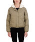 Фото #1 товара Women's Junior's Faux Fur Lined Puffer Jacket with Hood