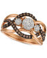 ფოტო #1 პროდუქტის Chocolatier Diamond Ring (3/8 ct. t.w.) in 14k Rose Gold (Also Available in Two-Tone White & Yellow Gold or White Gold)