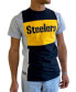 Фото #1 товара Men's Heathered Black Pittsburgh Steelers Split T-shirt