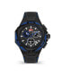 ფოტო #1 პროდუქტის Men's Motore Chronograph Black Genuine Leather Strap Watch 45mm