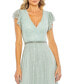 ფოტო #4 პროდუქტის Women's Sequined Wrap Over Ruffled Cap Sleeve Gown