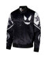 ფოტო #3 პროდუქტის Men's Black Marvel Venom and Spider-Man Fanimation Satin Full-Snap Jacket