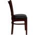 Фото #1 товара Hercules Series Vertical Slat Back Mahogany Wood Restaurant Chair - Black Vinyl Seat