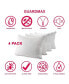 Waterproof Zippered Pillow Protector - Standard Size - 4 Pack