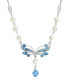 Фото #1 товара 2028 silver-Tone Aqua and Mother of Pearl Necklace
