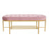 Bench DKD Home Decor 100 x 35 x 40 cm Pink Golden Metal