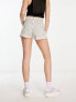 Фото #2 товара Bershka high waisted denim shorts in ecru stripe