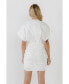 ფოტო #4 პროდუქტის Women's Stretch Linen Shirred Mini Dress