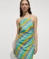 Women's Striped Print Halter Dress