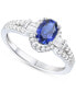 Фото #1 товара Кольцо Macy's Lab-Grown Blue & White Sapphires