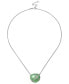 Dyed Jade Heart Crisscross Pendant Necklace in Sterling Silver, 17-1/2" + 2" extender