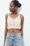 Knit crop top with tied straps