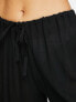 Фото #4 товара ASOS DESIGN Petite drawstring palazzo beach trouser in black