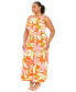 Фото #2 товара Plus Size Floral-Print Twisted-Waist Maxi Dress