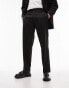 Topman wide leg smart trouser in black