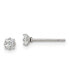 ფოტო #1 პროდუქტის Stainless Steel Polished Square CZ Stud Earrings