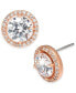 ფოტო #3 პროდუქტის Rose Gold-Tone Crystal and Pavé Round Stud Earrings, Created for Macy's