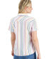 Фото #2 товара Women's Getaway Striped Button-Down Camp Shirt