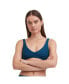 ფოტო #1 პროდუქტის Plus Size Solid Textured V neck Bikini swim top